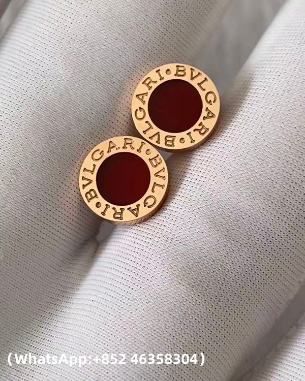 Custom Solid 18k Gold Bulgari Jewelry Bulgari Single Stud Earring with Carnelian