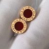 Custom Solid 18k Gold Bulgari Jewelry Bulgari Single Stud Earring with Carnelian