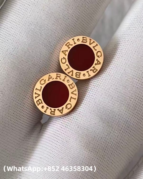 Custom Solid 18k Gold Bulgari Jewelry Bulgari Single Stud Earring with Carnelian