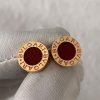 Custom Solid 18k Gold Bulgari Jewelry Bulgari Single Stud Earring with Carnelian