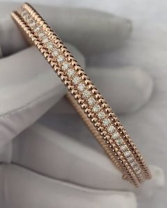 Custom solid 18k gold Van Cleef & Arpels Jewelry Perlée Diamonds Bracelet