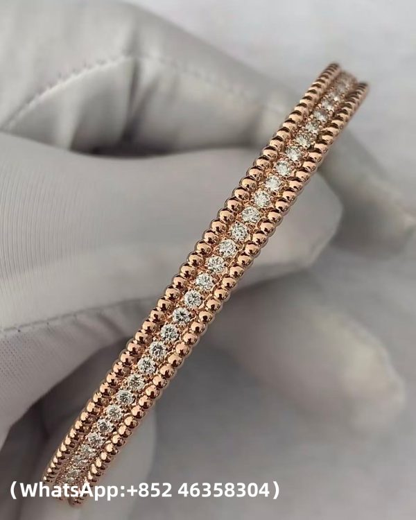 Custom solid 18k gold Van Cleef & Arpels Jewelry Perlée Diamonds Bracelet