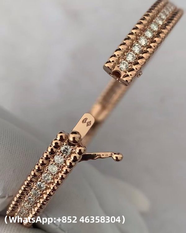 Custom solid 18k gold Van Cleef & Arpels Jewelry Perlée Diamonds Bracelet