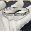 Custom Solid 18k Gold Cartier Jewelry LOVE Bracelet Classic Model Brushed 4 Diamonds