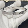 Custom Solid 18k Gold Cartier Jewelry LOVE Bracelet Classic Model Brushed 4 Diamonds