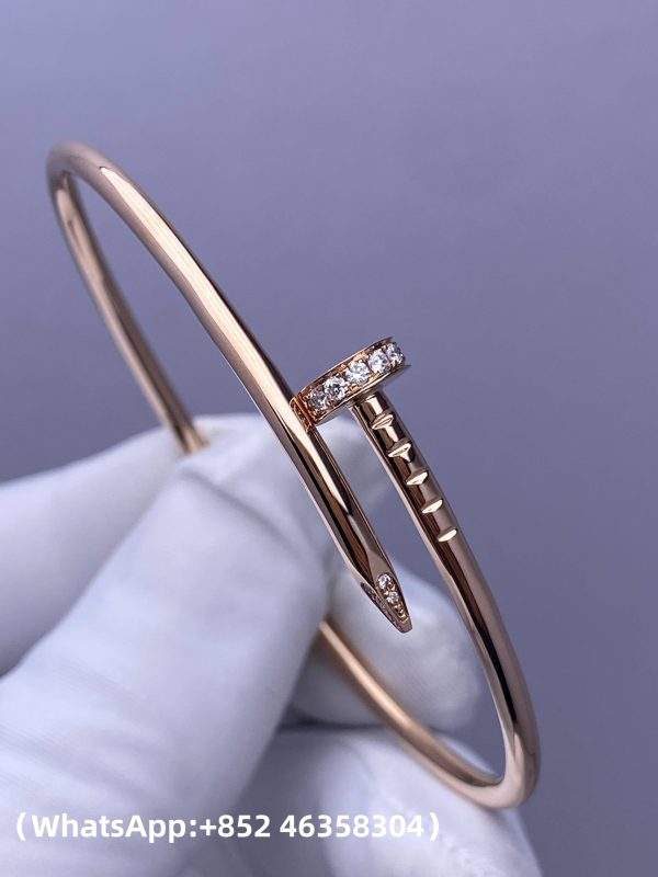 Custom Solid 18k Gold Cartier Jewelry Juste un Clou Bracelet Small Model Diamonds