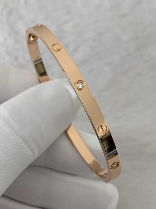 Custom Solid 18k Gold Cartier Jewelry LOVE Bracelet Small Model 6 Diamonds Custom Solid 18k Gold Cartier Jewelry LOVE Bracelet Small Model 6 Diamonds