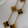 Custom Solid 18k Gold Van Cleef & Arpels Jewelry Vintage Alhambra Bracelet 5 Motifs Tiger Eye Custom Solid 18k Gold Van Cleef & Arpels Jewelry Vintage Alhambra Bracelet 5 Motifs Tiger Eye