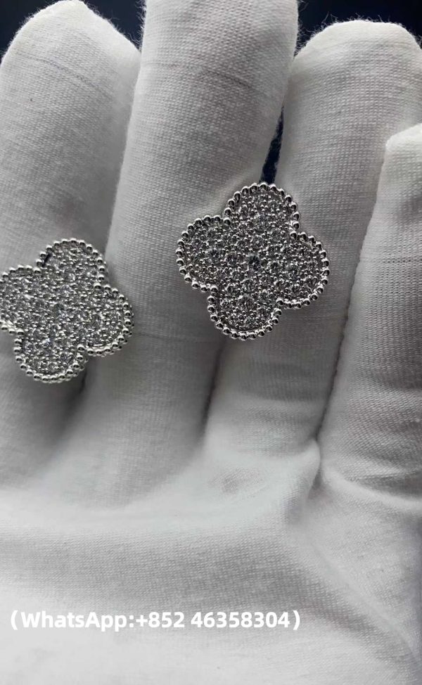 Custom solid 18k Gold Van cleef &Arpels Jewelry Magic Alhambra Earrings Custom solid 18k Gold Van cleef &Arpels Jewelry Magic Alhambra Earrings