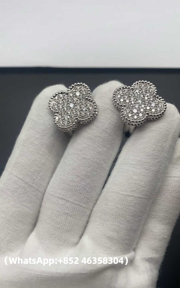 Custom solid 18k Gold Van cleef &Arpels Jewelry Magic Alhambra Earrings Custom solid 18k Gold Van cleef &Arpels Jewelry Magic Alhambra Earrings