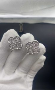 Custom solid 18k Gold Van cleef &Arpels Jewelry Magic Alhambra Earrings