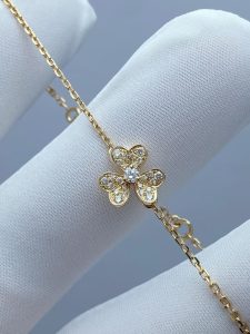 Custom Solid 18k Gold Van Cleef & Arpels Jewelry Frivole Bracelet Mini Model