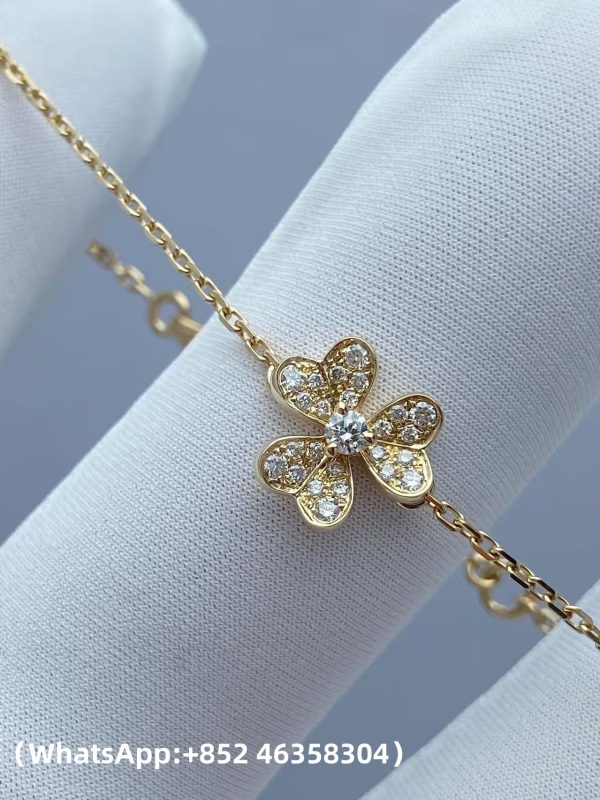 Custom Solid 18k Gold Van Cleef & Arpels Jewelry Frivole Bracelet Mini Model Custom Solid 18k Gold Van Cleef & Arpels Jewelry Frivole Bracelet Mini Model