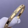 Custom Solid 18k Gold Van Cleef & Arpels Jewelry Perlée Sweet Clovers Bracelet Medium Model Diamond Custom Solid 18k Gold Van Cleef & Arpels Jewelry Perlée Sweet Clovers Bracelet Medium Model Diamond