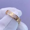 Custom Solid 18k Gold Cartier Jewelry LOVE Ring Small Model Paved Diamonds