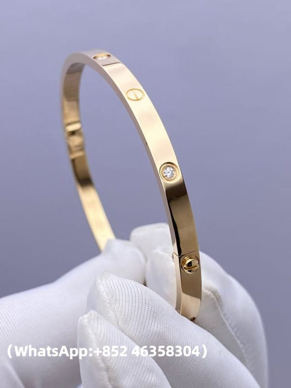 Custom Solid 18k Gold Cartier Jewelry LOVE Bracelet Small Model 6 Diamonds Custom Solid 18k Gold Cartier Jewelry LOVE Bracelet Small Model 6 Diamonds