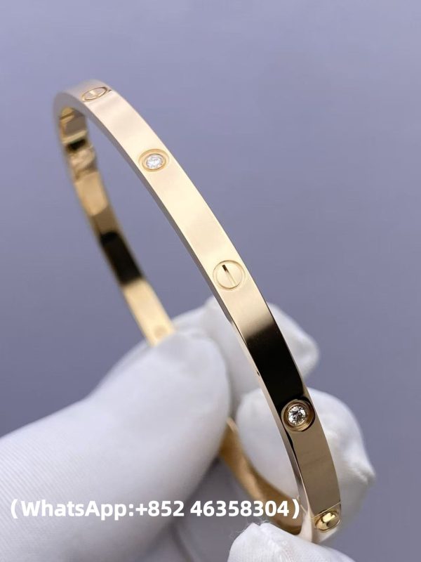 Custom Solid 18k Gold Cartier Jewelry LOVE Bracelet Small Model 6 Diamonds Custom Solid 18k Gold Cartier Jewelry LOVE Bracelet Small Model 6 Diamonds