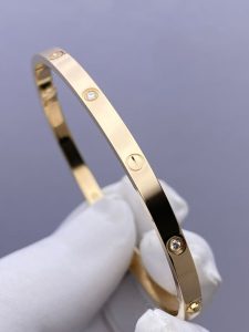 Custom Solid 18k Gold Cartier Jewelry LOVE Bracelet Small Model 6 Diamonds