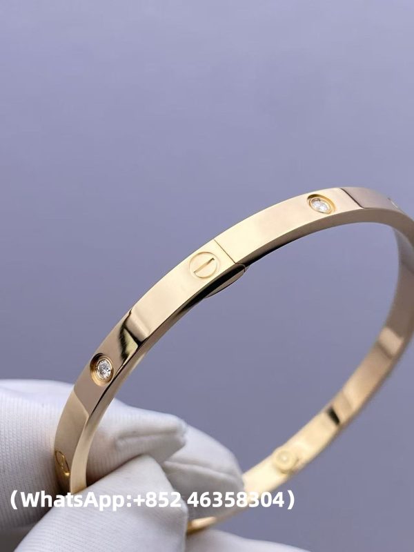 Custom Solid 18k Gold Cartier Jewelry LOVE Bracelet Small Model 6 Diamonds Custom Solid 18k Gold Cartier Jewelry LOVE Bracelet Small Model 6 Diamonds
