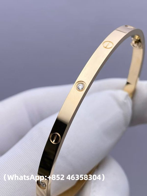 Custom Solid 18k Gold Cartier Jewelry LOVE Bracelet Small Model 6 Diamonds Custom Solid 18k Gold Cartier Jewelry LOVE Bracelet Small Model 6 Diamonds